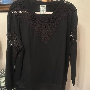 Black crochet blouse
